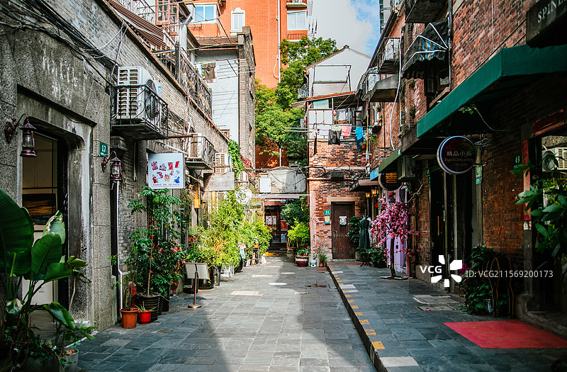 上海黄浦区田子坊 弄堂民居 文化创意街区图片素材