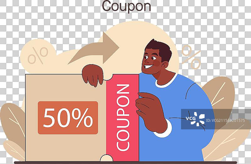 使用优惠券节省开支的忠诚度计划客户图片素材