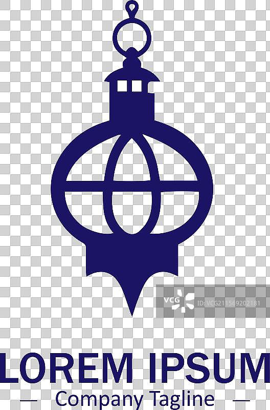 白色背景上的斋月灯笼标志剪影图片素材