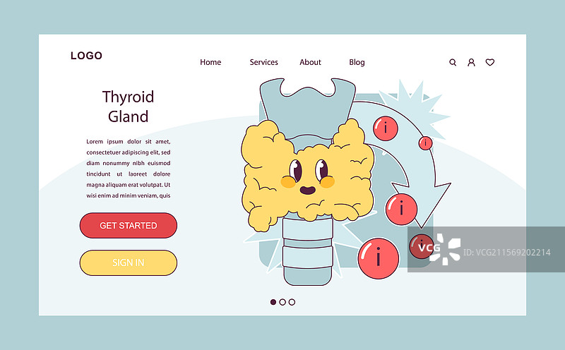 内分泌系统器官与人类腺体疾病图片素材