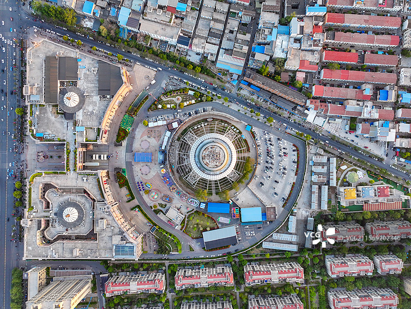 河南省开封市开封电视塔星光天地航拍图片素材