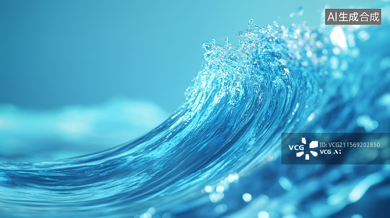 【AI数字艺术】清澈海浪的涌动图片素材