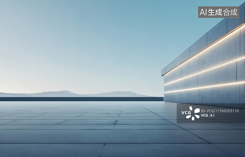 【AI数字艺术】现代混凝土建筑外立面图片素材