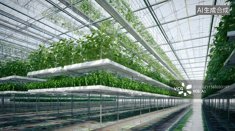 【AI数字艺术】现代垂直农业温室图片素材