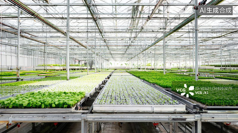 【AI数字艺术】现代温室农业种植图片素材