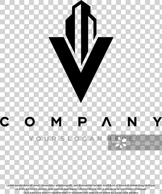 极简主义V形标志图片素材