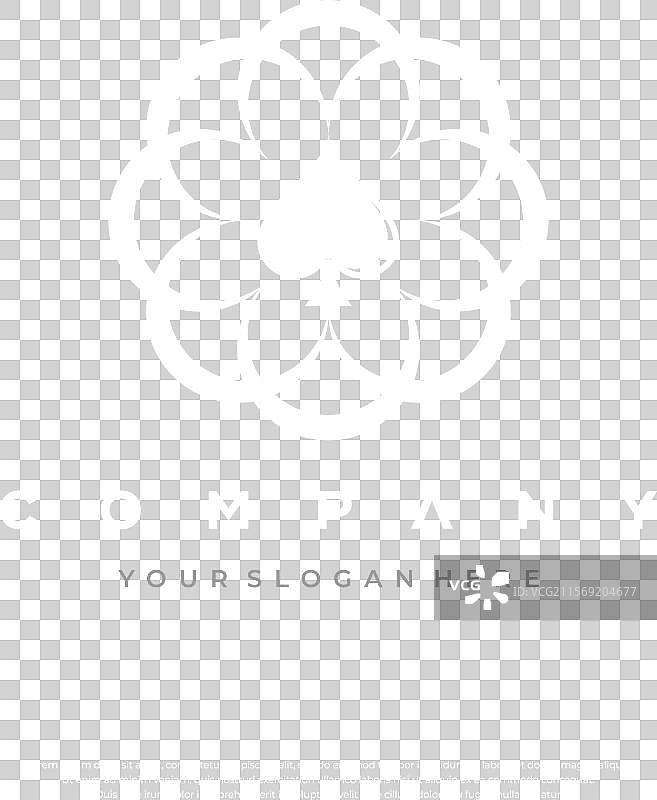 优雅的单色花卉徽章图片素材