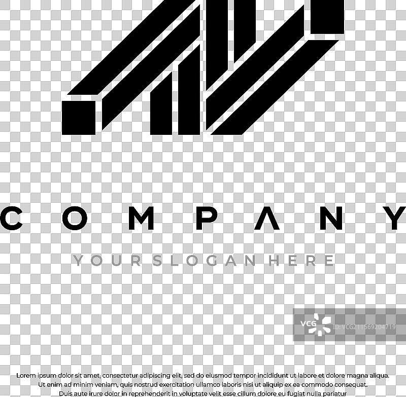 优雅的字母AV单字母组合标志图片素材