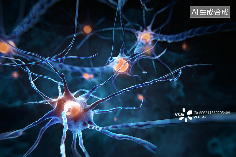 【AI数字艺术】大脑神经元结构图解图片素材