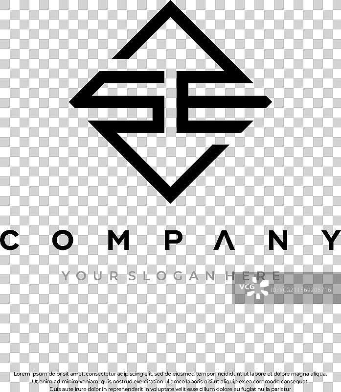 对称的SE字母组合标志图片素材