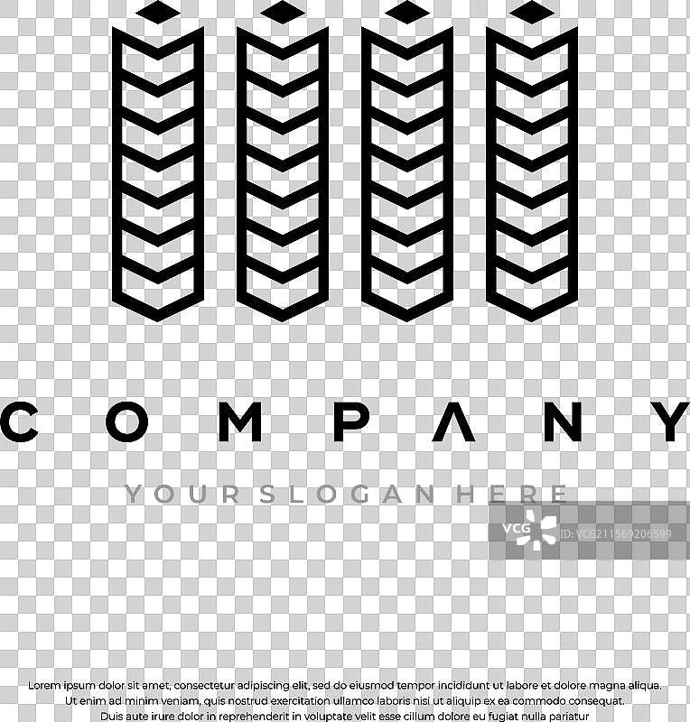 摩天大楼剪影企业标志图片素材