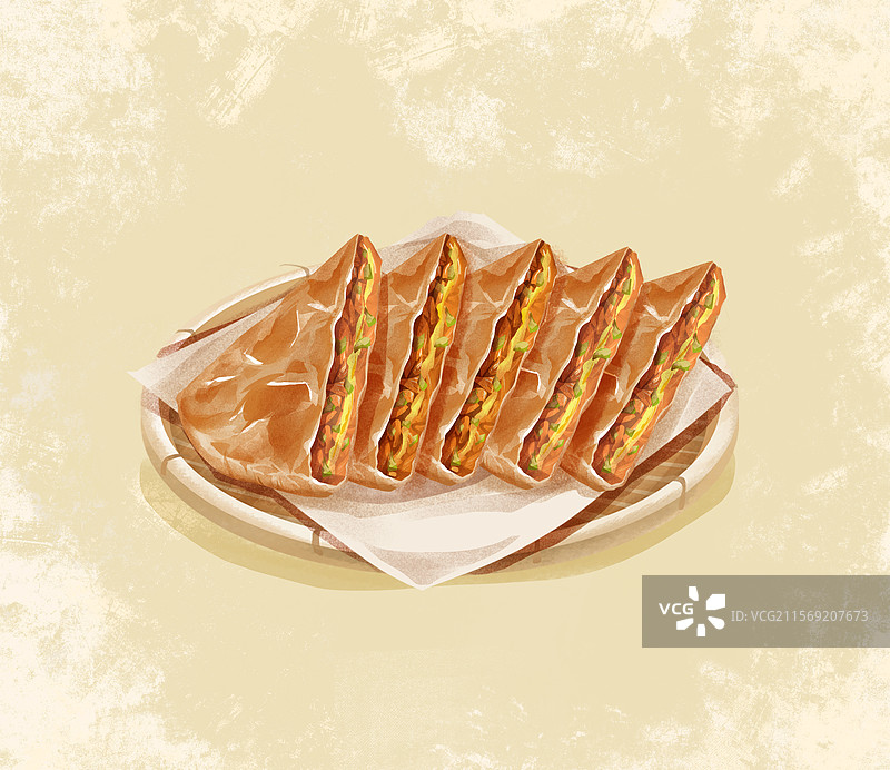 河南特色美食之濮阳壮馍 插画图片素材
