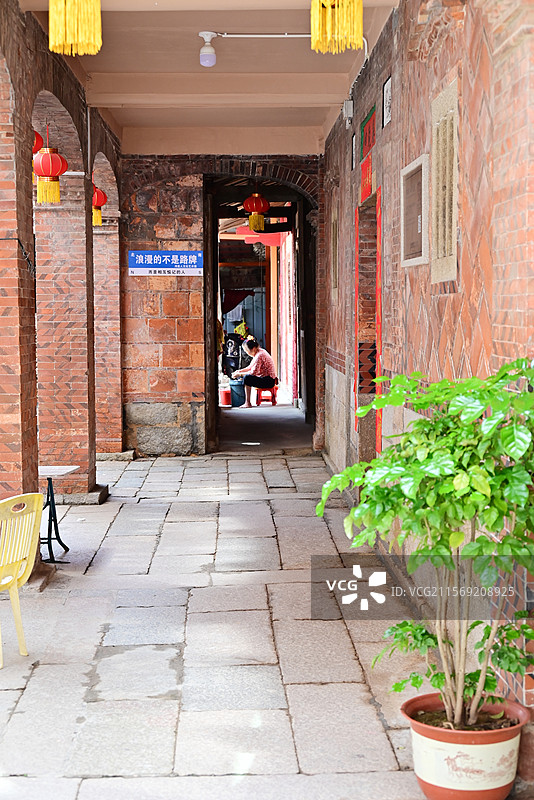 泉州浔埔村的百年红砖楼图片素材