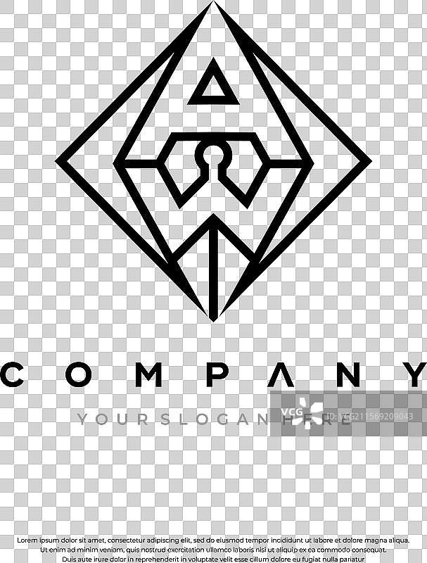 时尚的AW字母组合图片素材