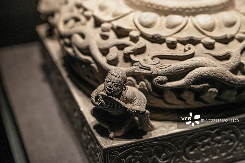 北魏 石雕柱础 司马金龙夫妇墓出土 大同博物馆图片素材