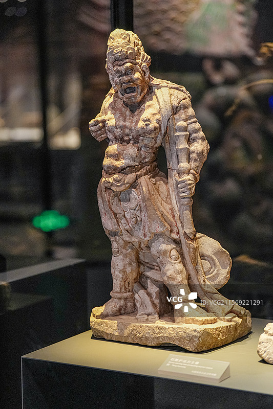 唐代 石雕护法力士像 大同市博物馆图片素材