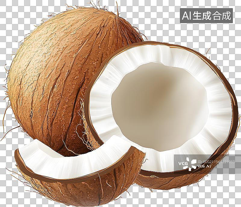 【AI数字艺术】3D卡通椰子壳图片素材