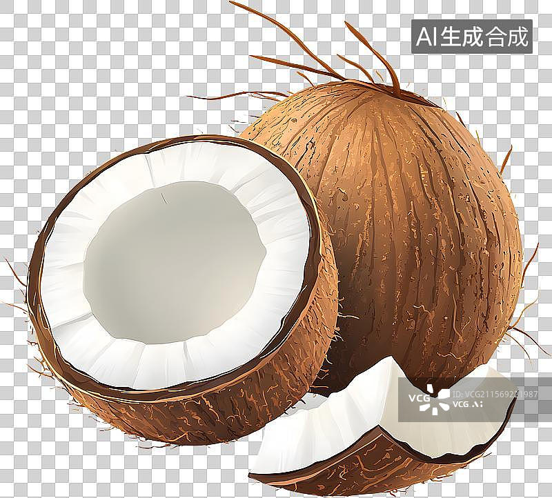 【AI数字艺术】3D卡通椰子壳图片素材