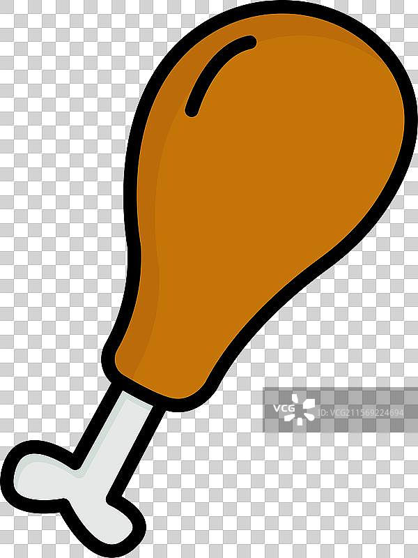 鸡腿图标与蛋白质来源相关图片素材