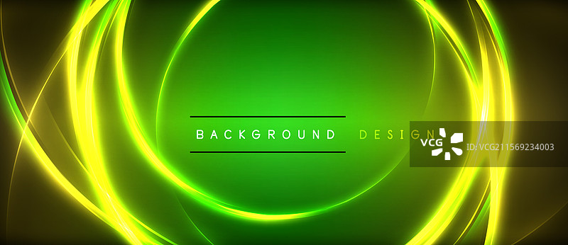 霓虹发光圆圈光线圆形线条图片素材