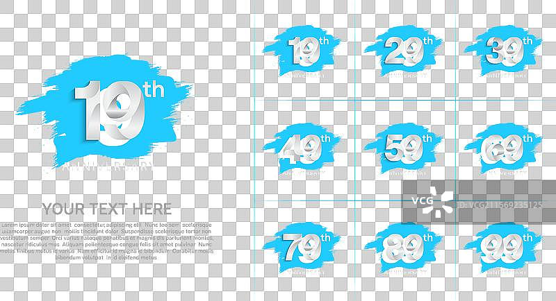 蓝色刷纹的银色周年纪念套装图片素材