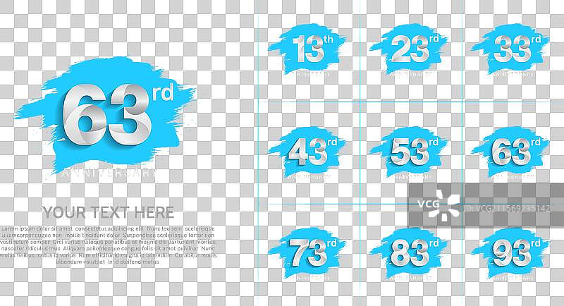 蓝色刷纹的银色周年纪念套装图片素材
