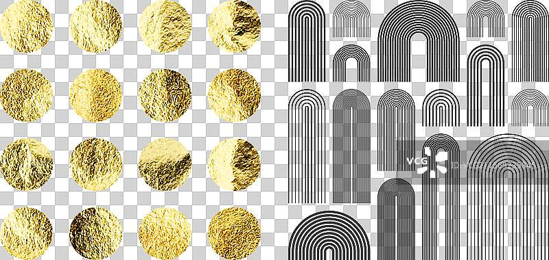 中世纪拱形元素与现代几何形状图片素材