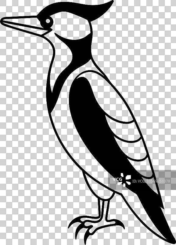 啄木鸟图标剪影风格图片素材