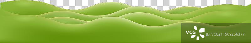 3D真实感卡通绿色山丘孤立在图片素材