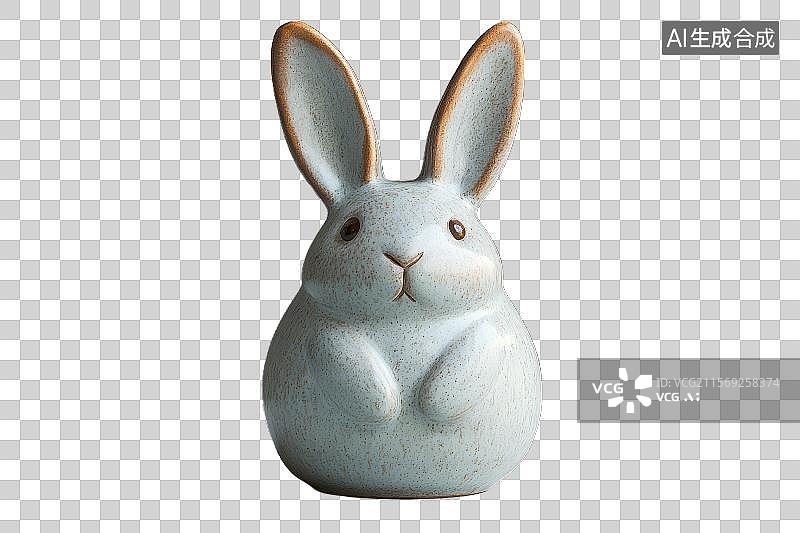 【AI数字艺术】陶瓷兔子装饰品图片素材