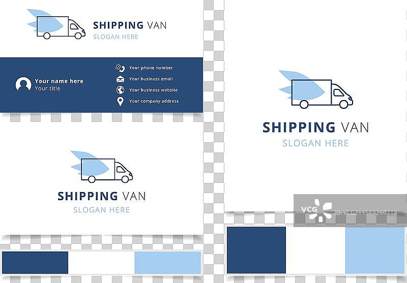 物流和运输的货运车标志概念图片素材