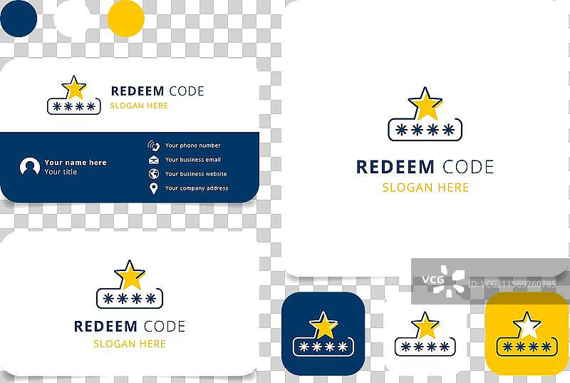 包含兑换码的名片模板图片素材