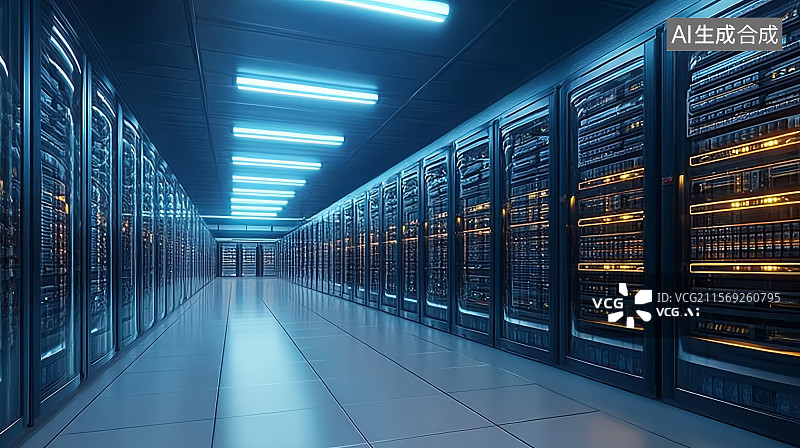 【AI数字艺术】数据中心机房图片素材