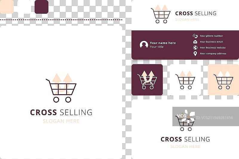 交叉销售标志概念，展示购物元素图片素材