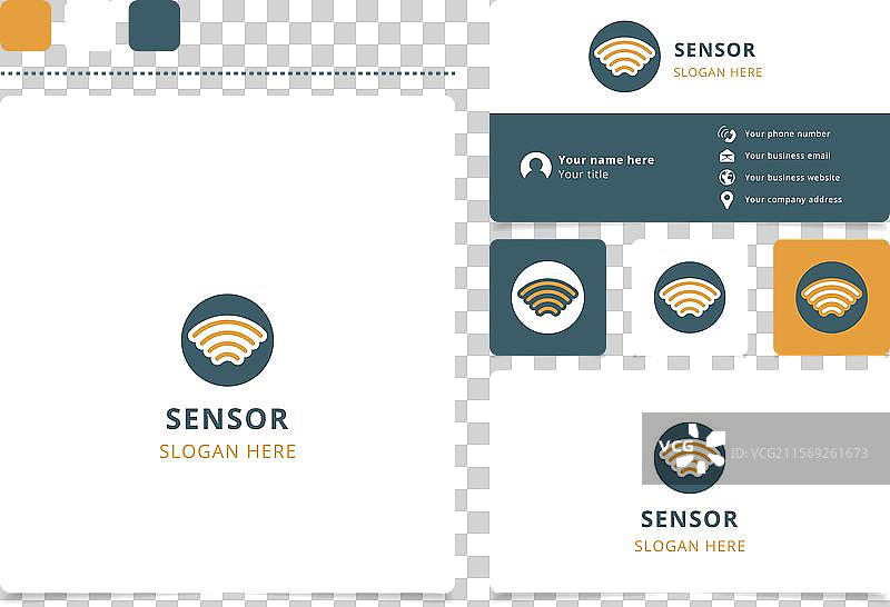 传感器logo设计结合了WiFi信号符号图片素材