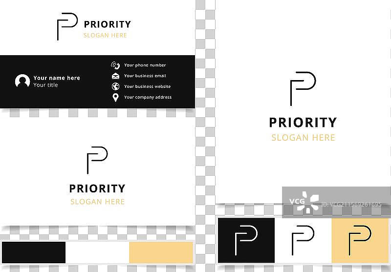 以字母P为特色的名片模板图片素材
