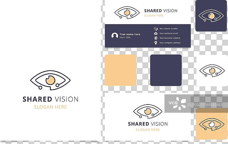 代表共享概念的眼睛标志设计图片素材