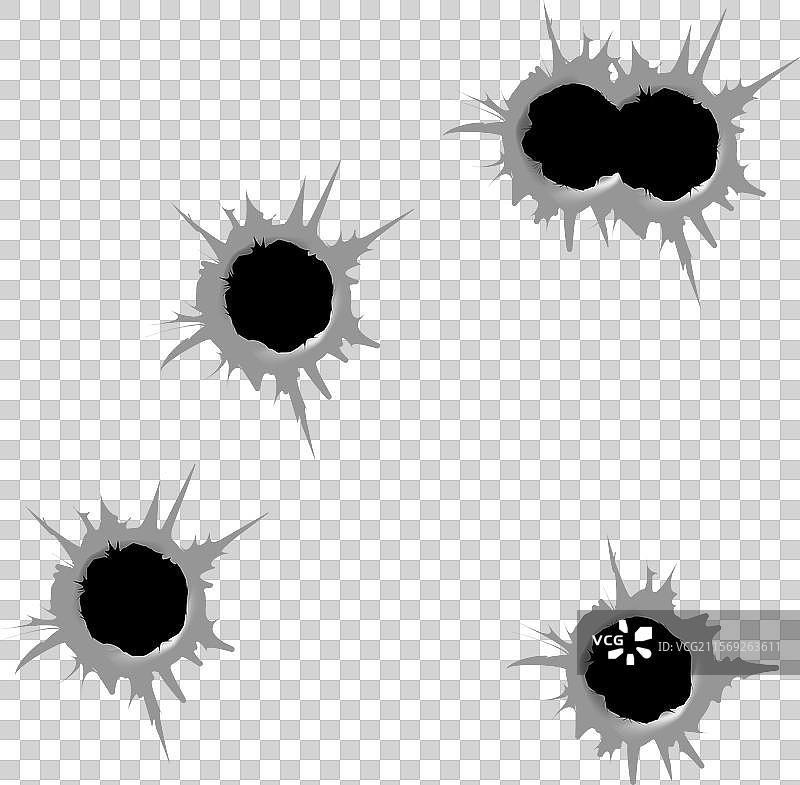 子弹孔易于放置在不同颜色或图片素材