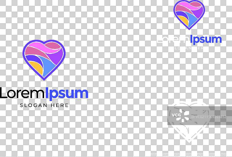 创意爱情马赛克元素符号logo设计图片素材