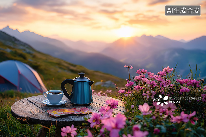 【AI数字艺术】户外露营野餐生活方式场景图片素材