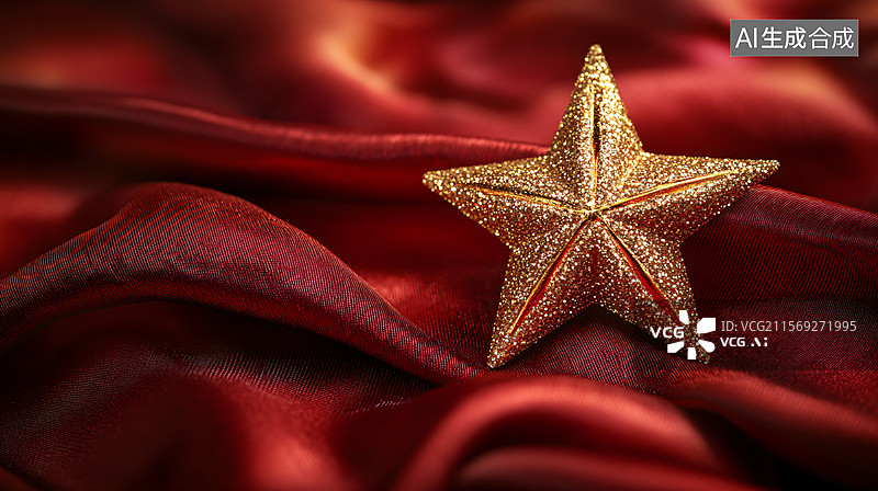 【AI数字艺术】金红星饰绸缎背景图图片素材