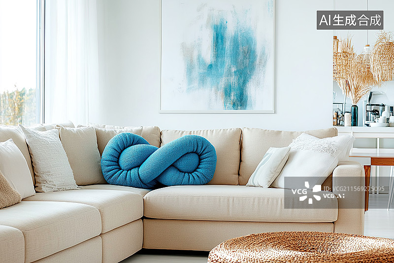 【AI数字艺术】现代舒适的客厅图片素材