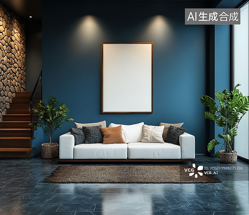 【AI数字艺术】现代轻奢客厅场景图片素材
