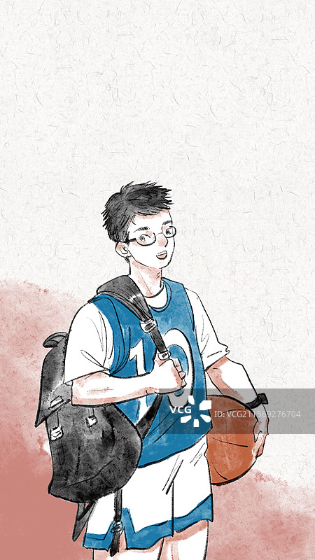 清新手绘风人物插画壁纸图片素材