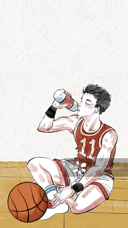 清新手绘风人物插画壁纸图片素材