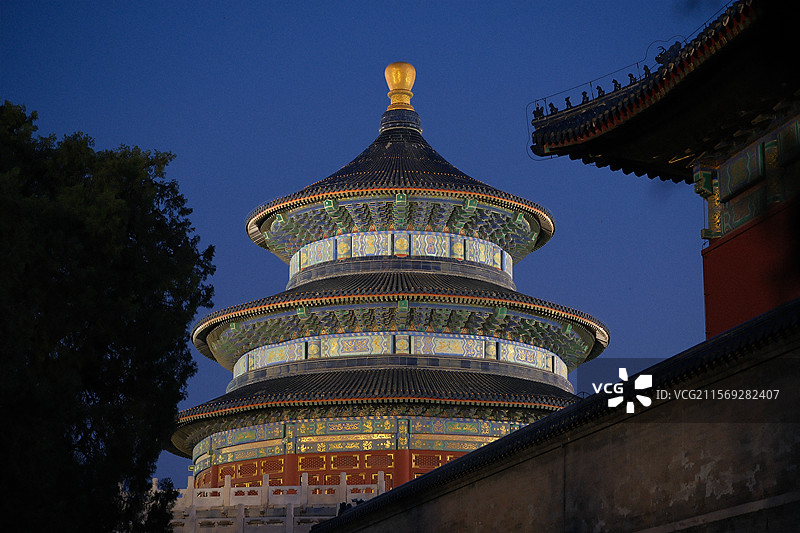 北京天坛祈年殿夜景图片素材