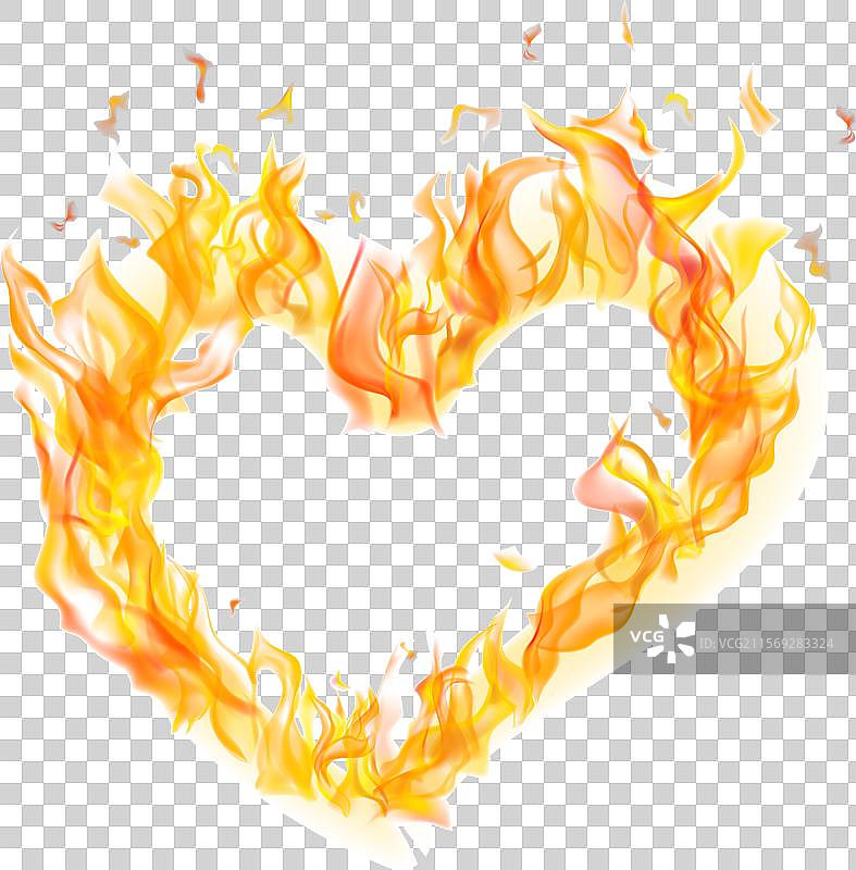 心形的燃烧火焰图片素材