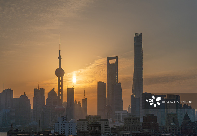 陆家嘴日出图片素材