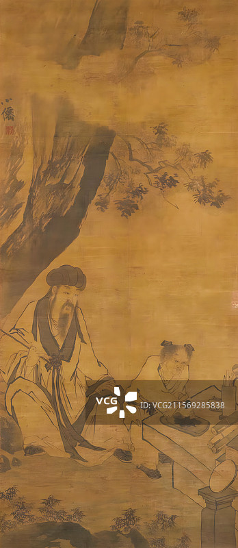 中国古代绘画艺术品，明代，吴伟 ，苏轼像轴图片素材