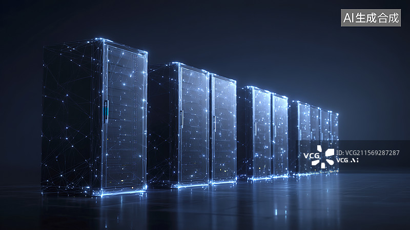【AI数字艺术】现代数据中心网络基础设施图片素材